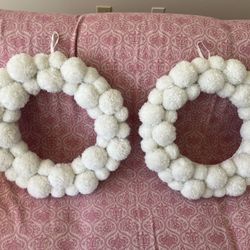 Pom-Pom Wreaths Set of 2