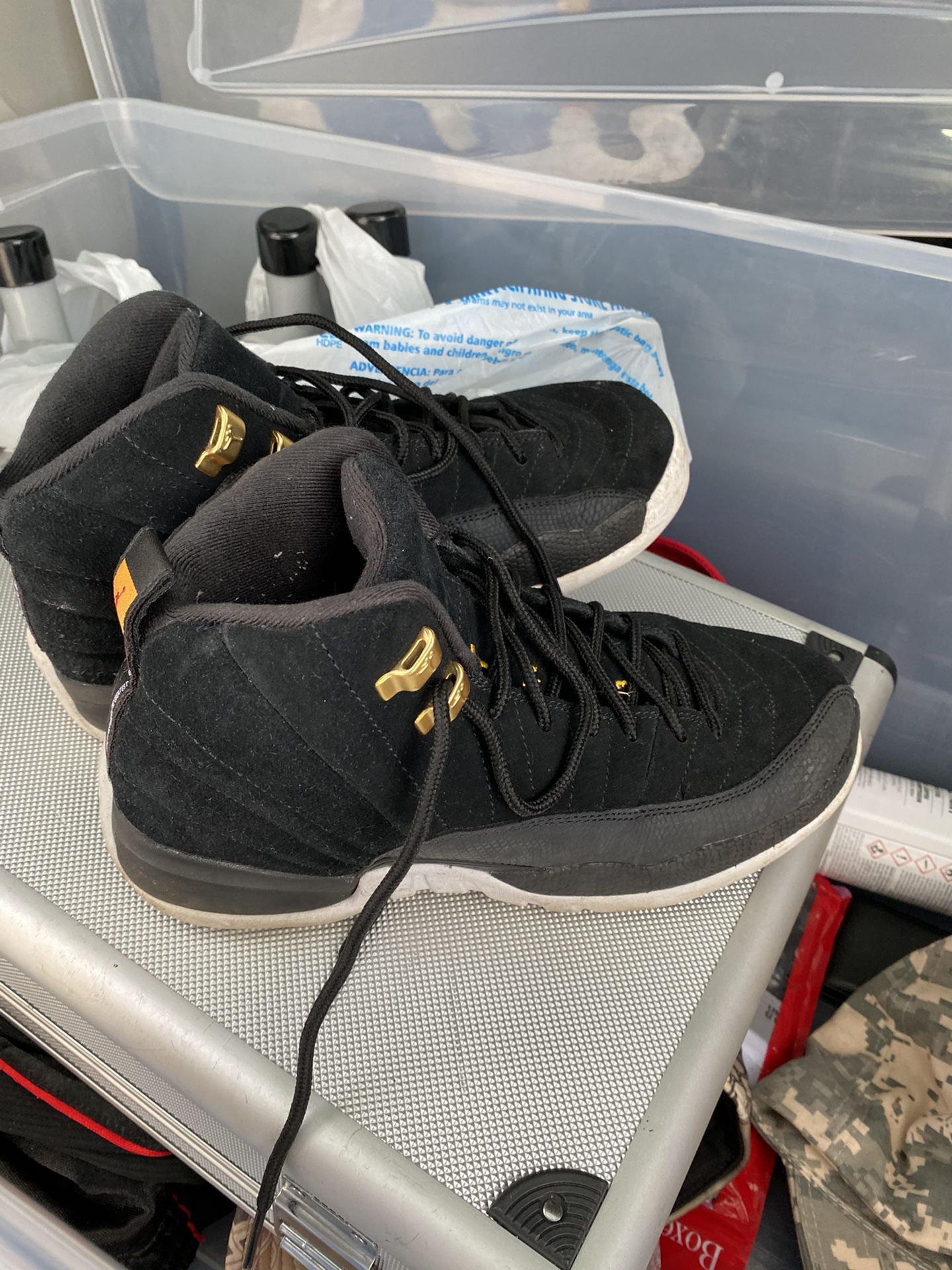 Nike Boys Air Jordan 12 Retro Black Reverse Taxi 153265-017 Size 7Y