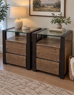 Rustic Industrial Nightstands / End Tables - $220 for the Pair