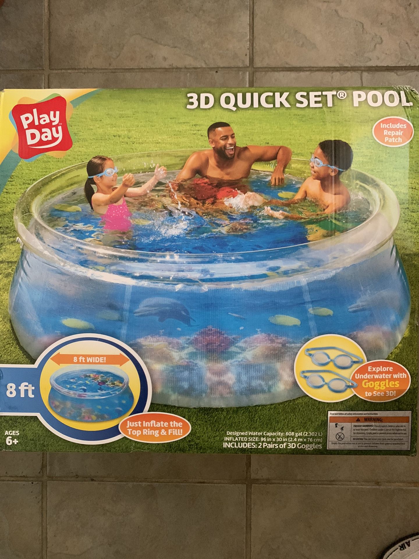 Play Day 3D Quick Set Swimming Pool