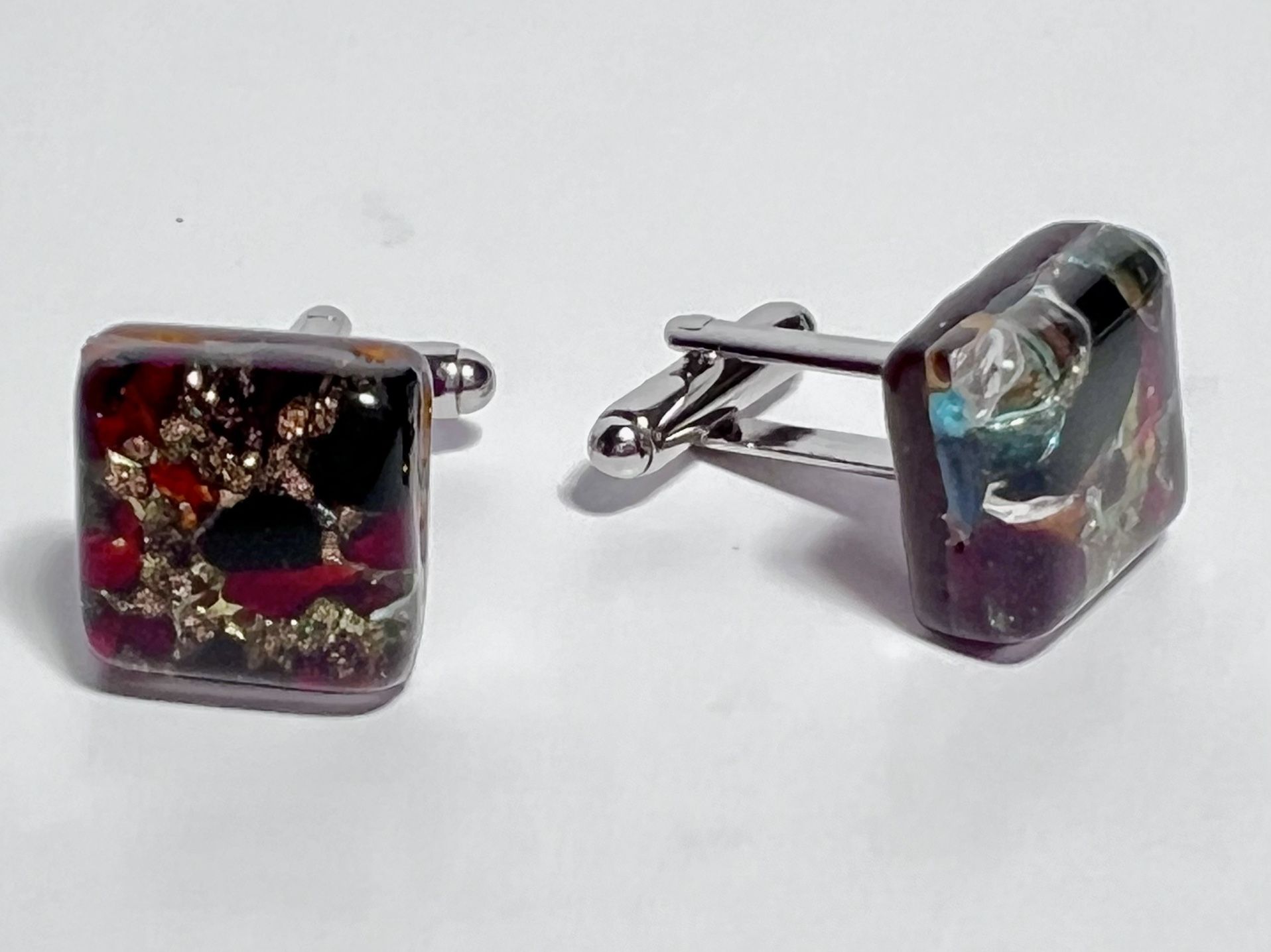 Murano Italian Glass Mens Cufflinks