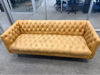 West Elm Tufted Chesterfield Sofa – Camel/Tan