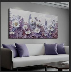 20x40 Canvas Wall Art For Living Room Wall Decor For Bedroom Office Wall Decoration Daisy Fern Landscape Painting Farmhouse Pictures Artwork Room Aest