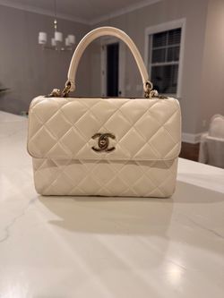 Certified Authentic Chanel Lambskin White Bag
