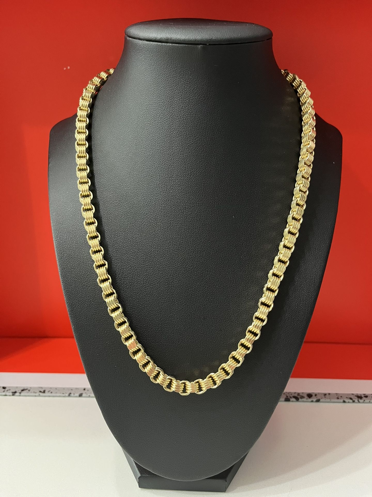 Brand New 10k Gold Hollow Byzantine Chain