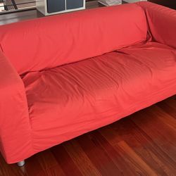 Red Ikea Klippan Sofa FS. Includes washable red cover.