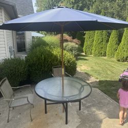 Mallin 54” Patio Table & California Patio Umbrella - High End Patio Furniture 