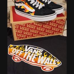 BOYS VANS SIZE  8 WORN A FEW TIMES MATCHING shirt size 8T 