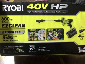 Brand new RYOBI 40V HP Brushless EZClean 600 PSI 0.7 GPM Cordless Battery Cold Water Power Cleaner with 2.0 Ah Battery and Charger