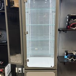 Rare Oakley Lighted Rolling Display Cabinet w/ Mirror, Drawers & Keys