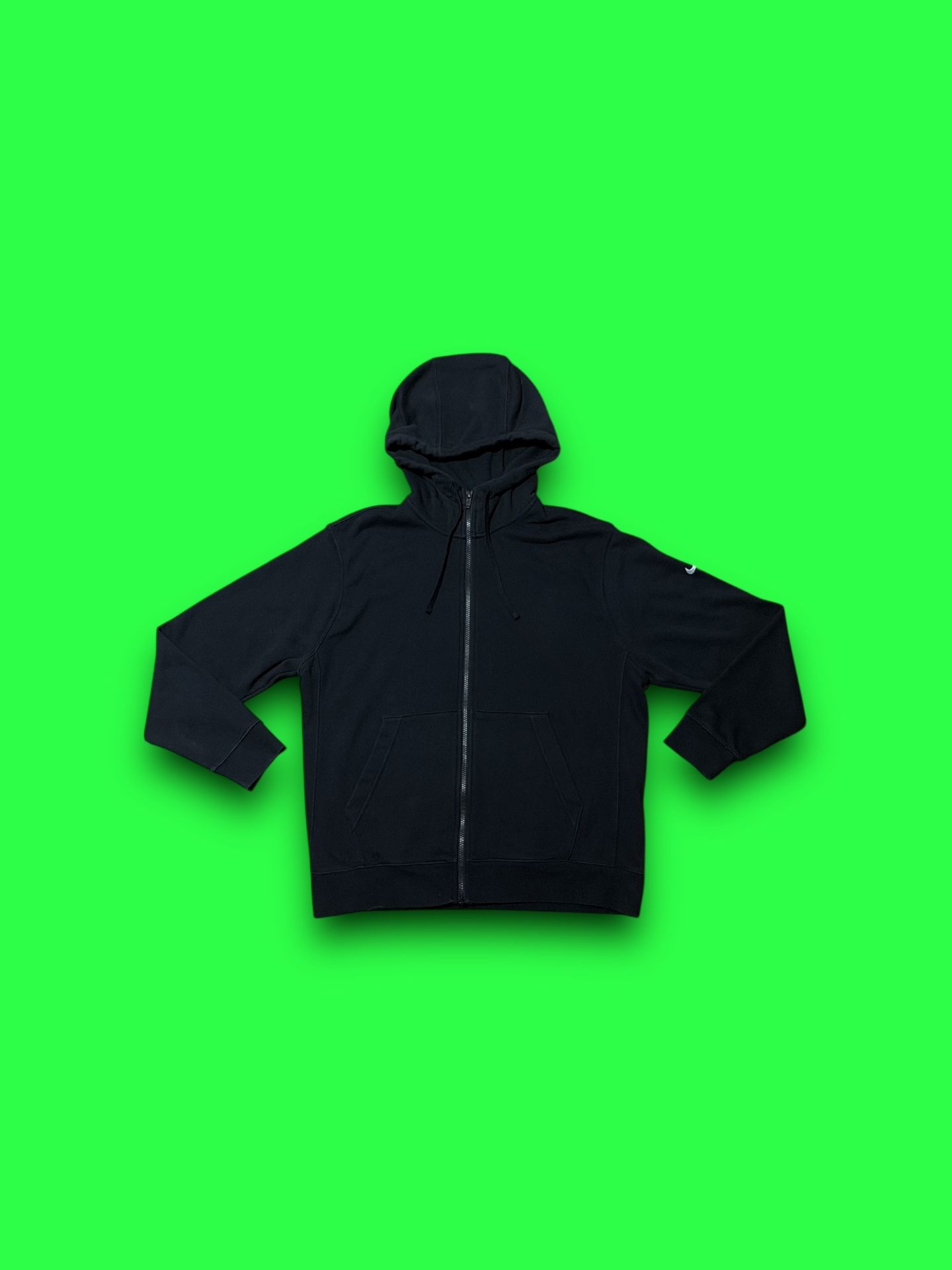 Nike sportswear club fleece full zip pull over hoodie black men’s medium 