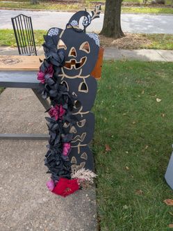 Decorative Halloween Pumpkin Wooden Door Hanger