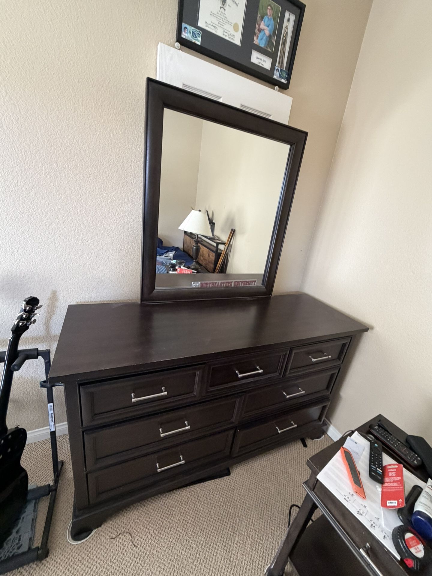 Dresser W Mirror, Matching Nightstand, Queen Bed
