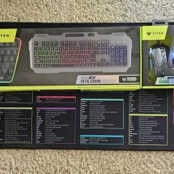 NEW Wired LED Gaming Keyboard and Mouse with Large Table Mat