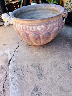 Terracotta planter heavy 1 ft tall 17 inches long