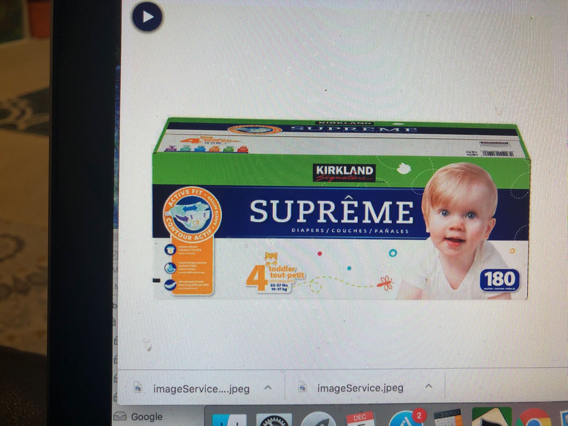 Kirkland signature supreme diapers size 4- 180 count