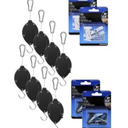 8 Pics  Retractable Plant Hanger Pull Down Indoor Holder And Swag Hooks Sets 