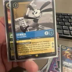 Make Offer LEGENDARY COLD FOIL OSWALD THE LUCKY RABBIT DISNEY LORCANA AZURITE SEA 142/204