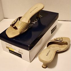 Low Heel Sandal Natural PRT Sued Reptile Print Size 8