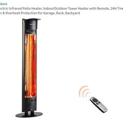 EAST OAK Outdoor Patio Heater,1500W Portable Outdoor Indoor Electric Heater with IP65 Waterproof Tip-over Protection 3 Heat Settings&24 Hours Timing T