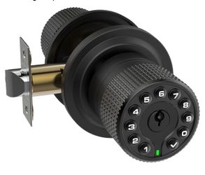 Keypad & Key Smart Door Lock, 50 User Codes, Waterproof, Auto Lock - Matte Black