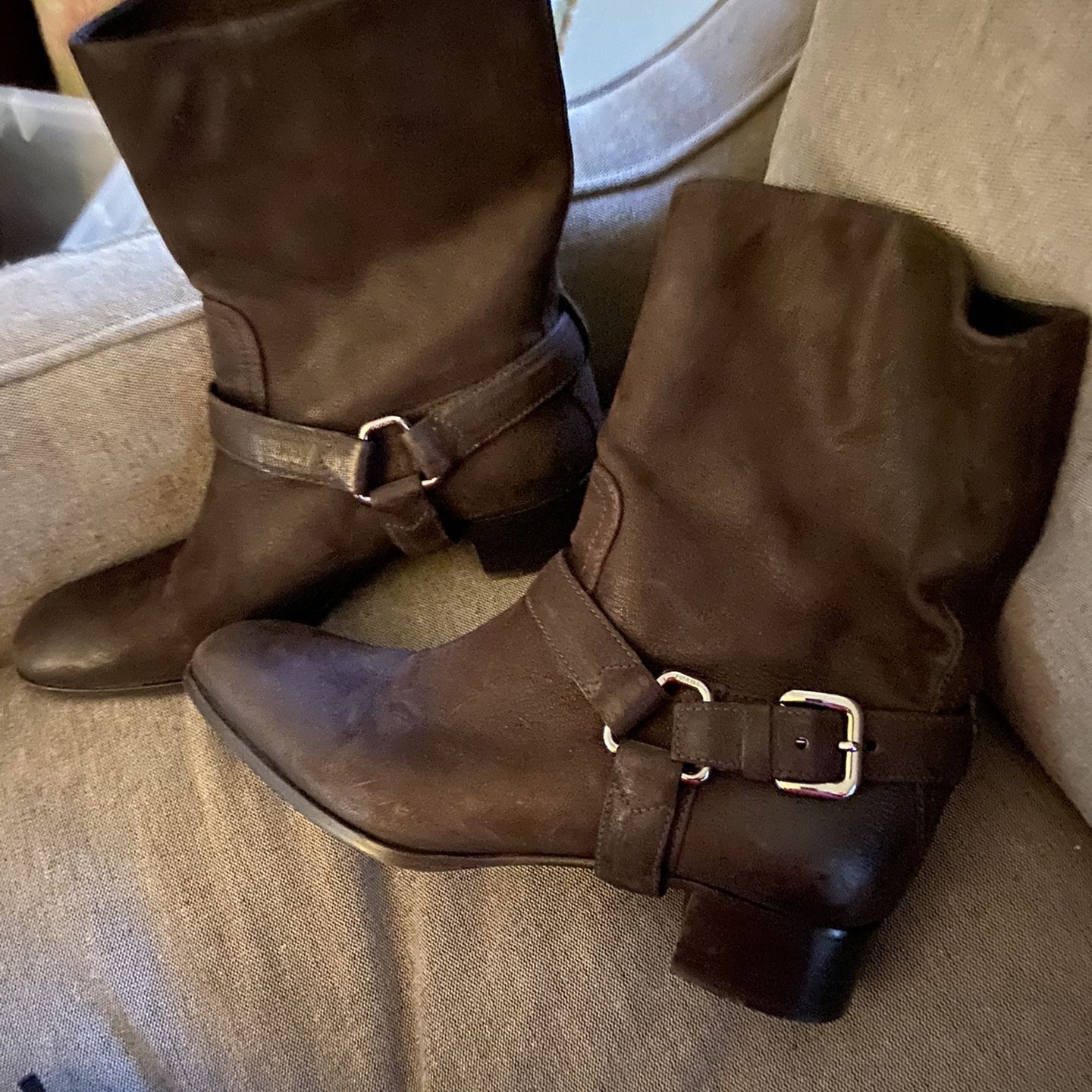 Prada Boots 8.5 Brown Leather , Authentic