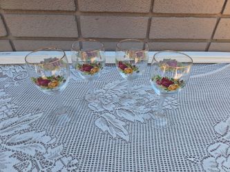 Royal Albert Old Country Rose wine glasses