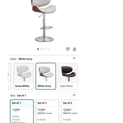 Counter Height Bar Stools, Swivel Bar Stools for Kitchen Island, Adjustable Bentwood Barstools, PU Leather Upholstered Bar Chair with Back and Footres