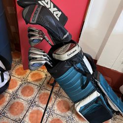 Complete Men’s RH Golf Set w/ Ping Driver and All Callaway irons + Odyssey Mallet Putter +Stand Bag!