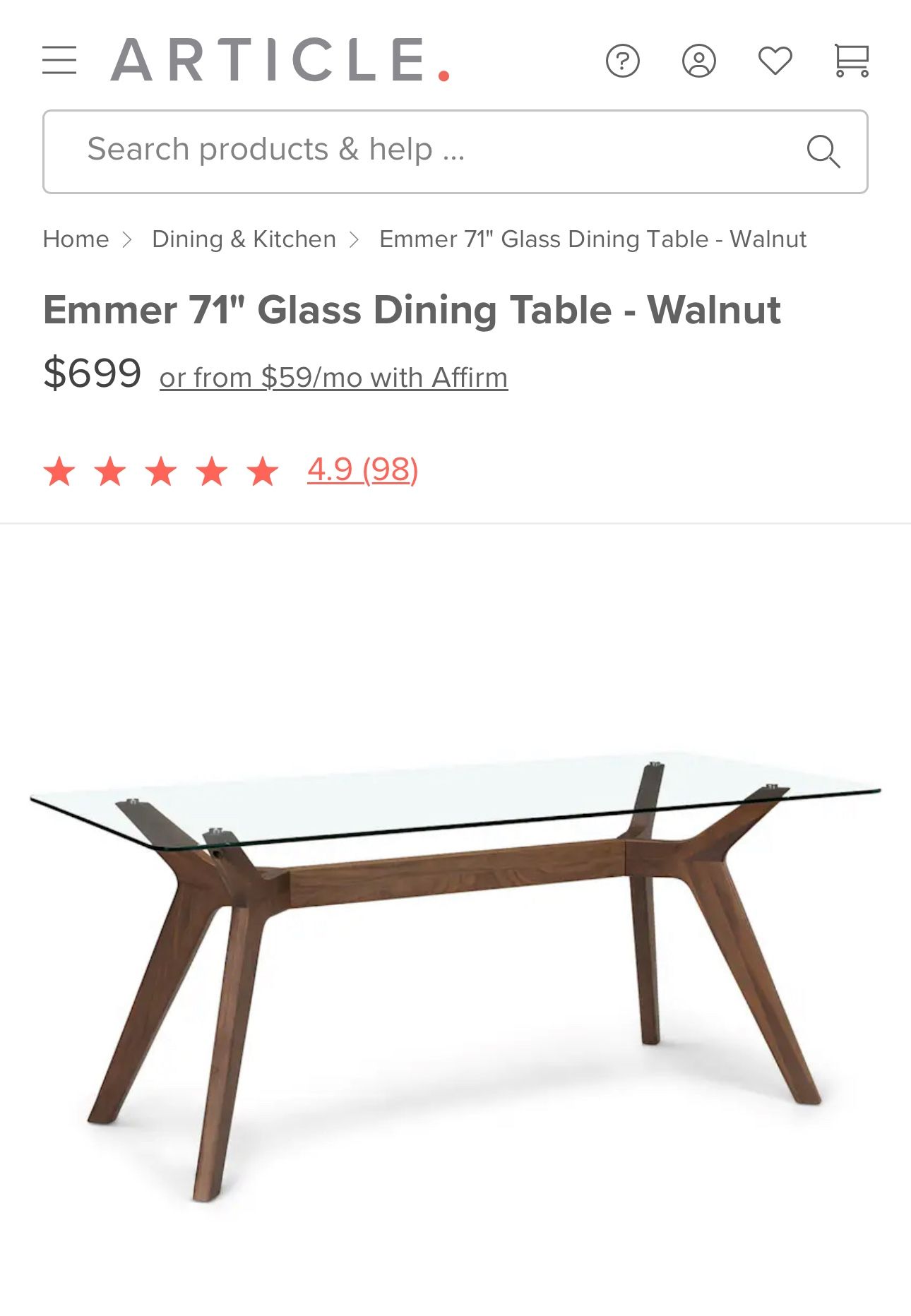 Article Furniture Dining Table