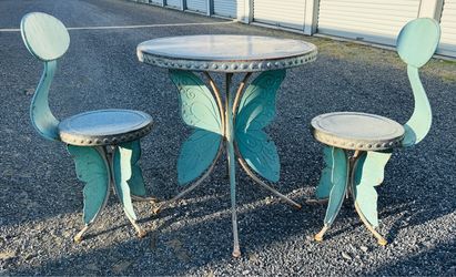 Vintage Metal Butterfly Bistro patio set