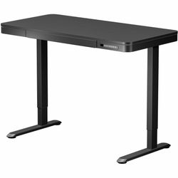 FlexiSpot EZ2 48" Wide Electric Adjustable Standing Desk with 2 Hooks and 1 Storage Box, Black