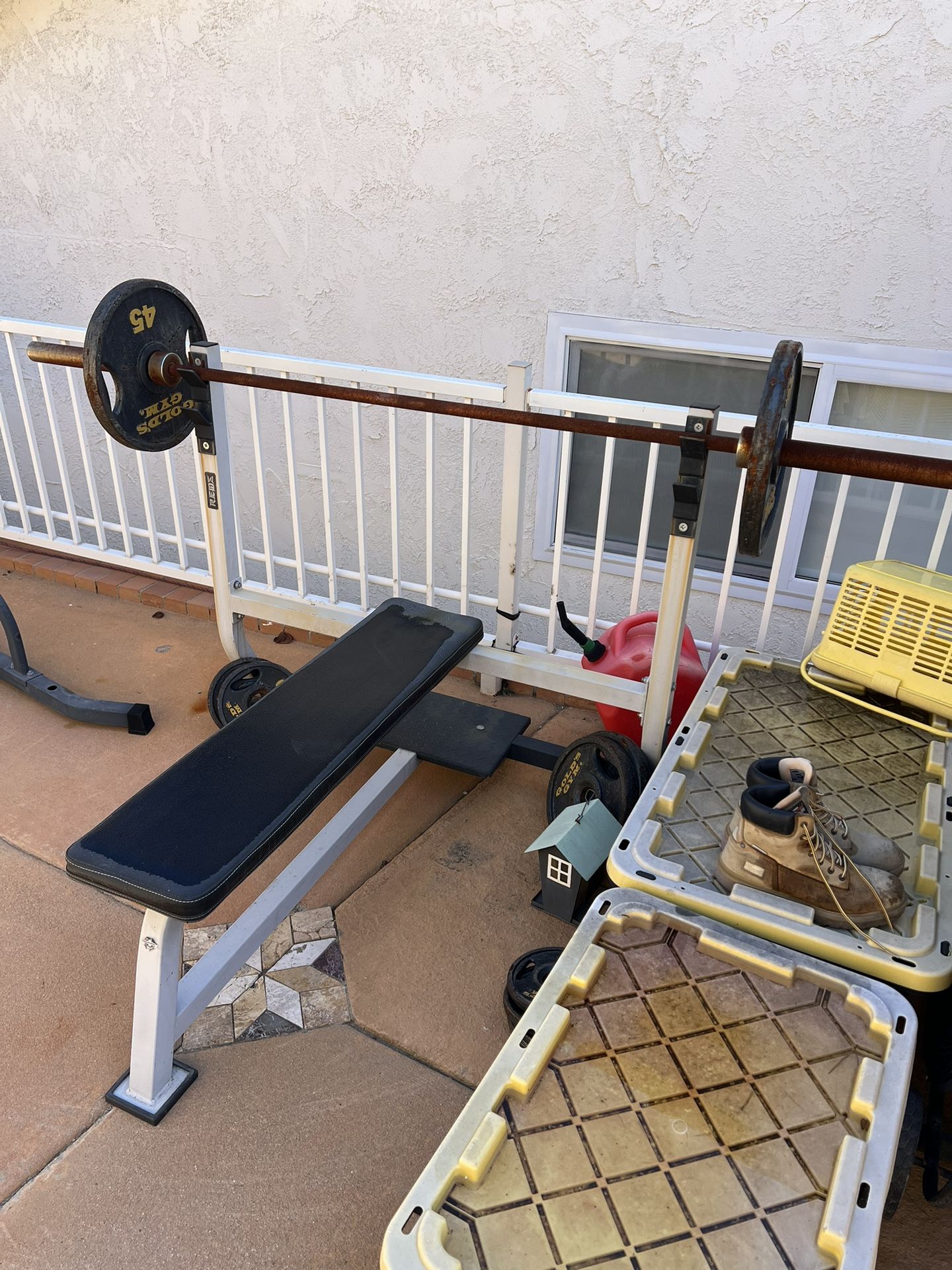 Bench Press, Pull Up Bar, Dumbbells