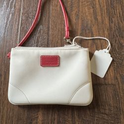 $15 Coach  Wristlet  Nylon  Wallet Clutch Tan  