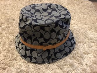 Light blue & blue coach beige hat