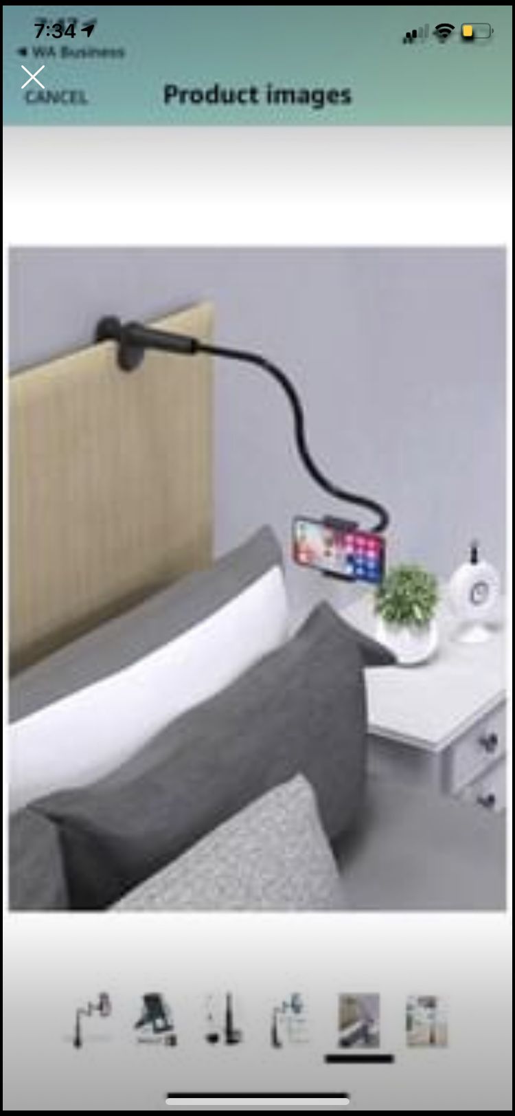 Gooseneck Bed Phone Holder Mount, Eaxxfly Flexible Long Arm Clip Clamp for Desk, Bendy Lazy Bracket