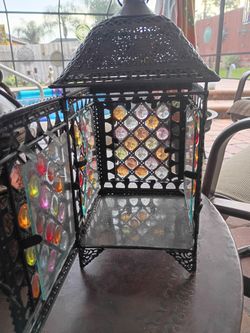 Colorful metal lantern