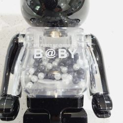 Bearbrick My First Be@rbrick Baby 1st Black And Silver Version 2009 400%