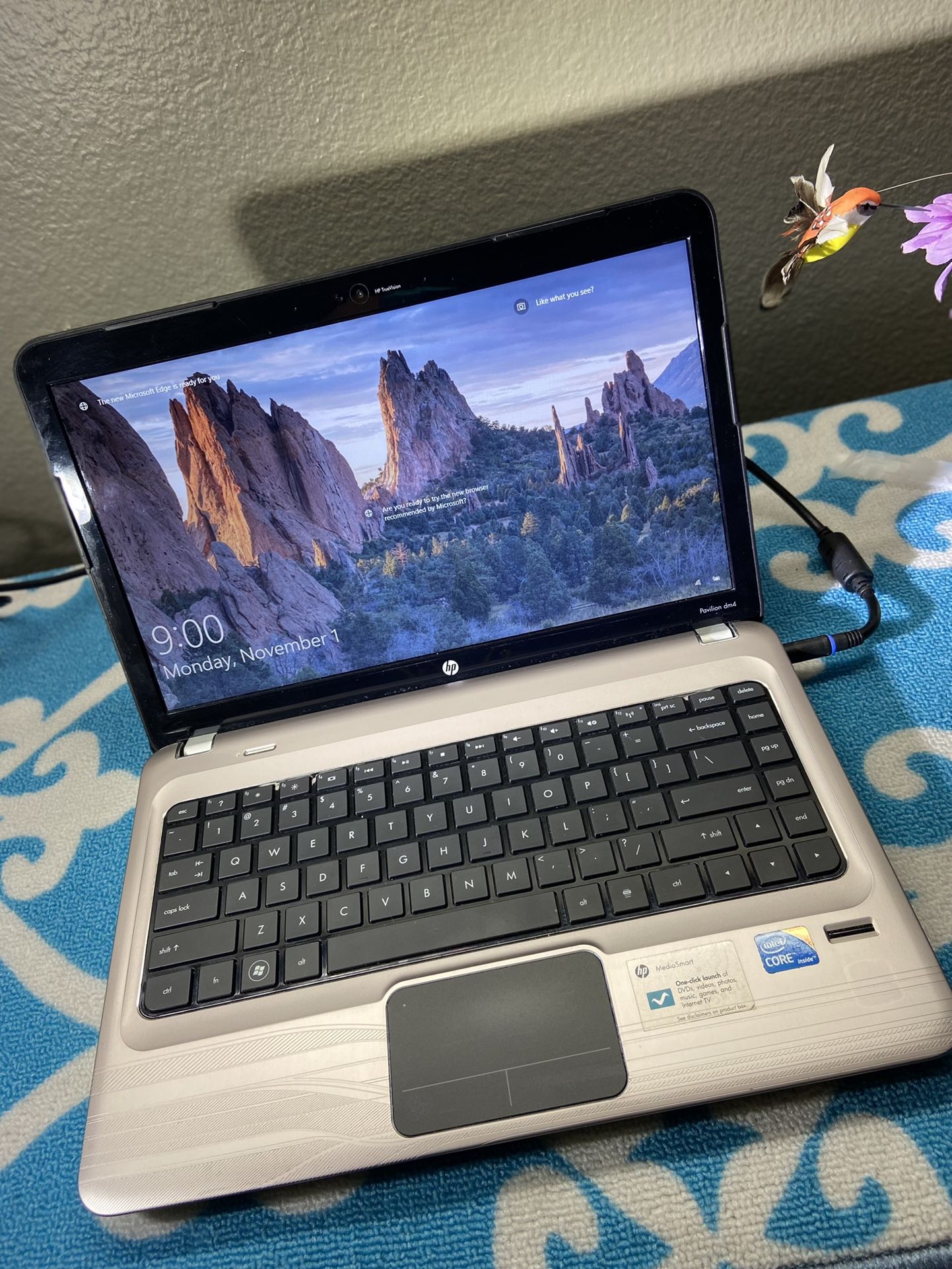 HP DM4-1173cl,14 inch.,320gbHD, 6GbRam,Win10pro,Office2019, HDMI, Webcam,DVD cha