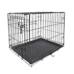 Double-Door Folding Metal Wire Dog Crate. 