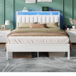 Full size white bed frame BRAND NEW
