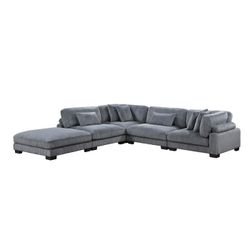 New Sectional Grey Corduroy 
