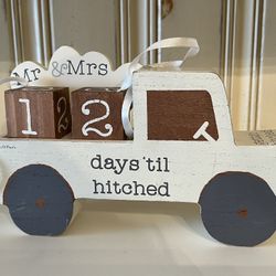 Getting Hitched by Kathy Dan Di Paolo Wedding Countdown Block Wooden Truck