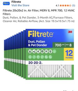 Filtrete 20x20x2 Air Filters MERV 8 MPR 700 12-Pack