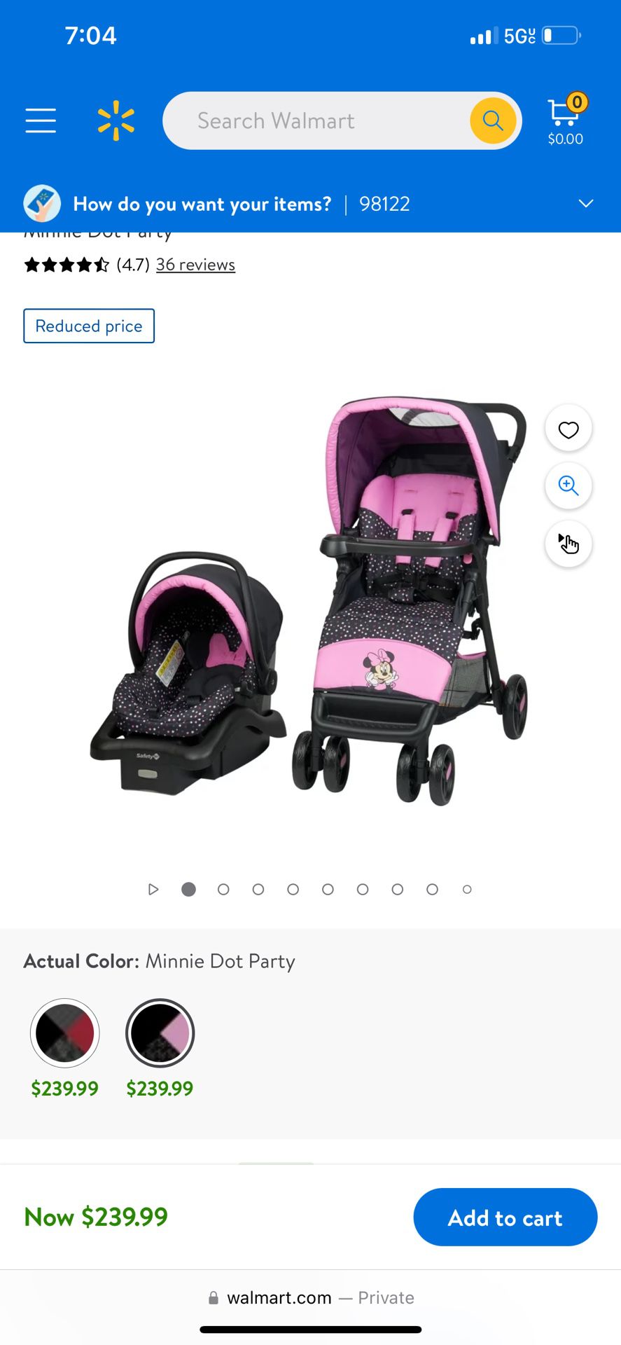 Minnie Mouse Stroller /car Seat 