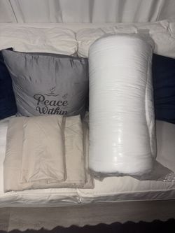 Queen Size Duvet Cover 3 Piece Set - Ivory - Plus Duvet Insert
