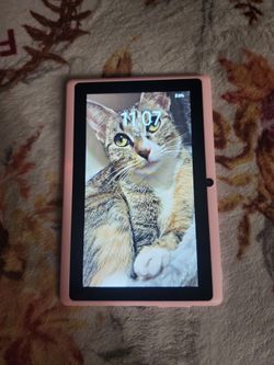 Android Tablet with Pink Case
