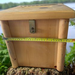 Locking Wood Box, Solid, Custom Made Pine Wood, Strong Sturdy 