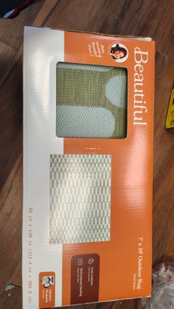 Beautiful 7x10 Outdoor Rug Tiled Stripe