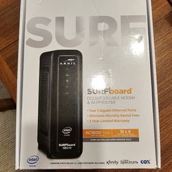 ARRIS SBG10 SURFboard AC1600 Dual-Band Cable Modem Router - Black